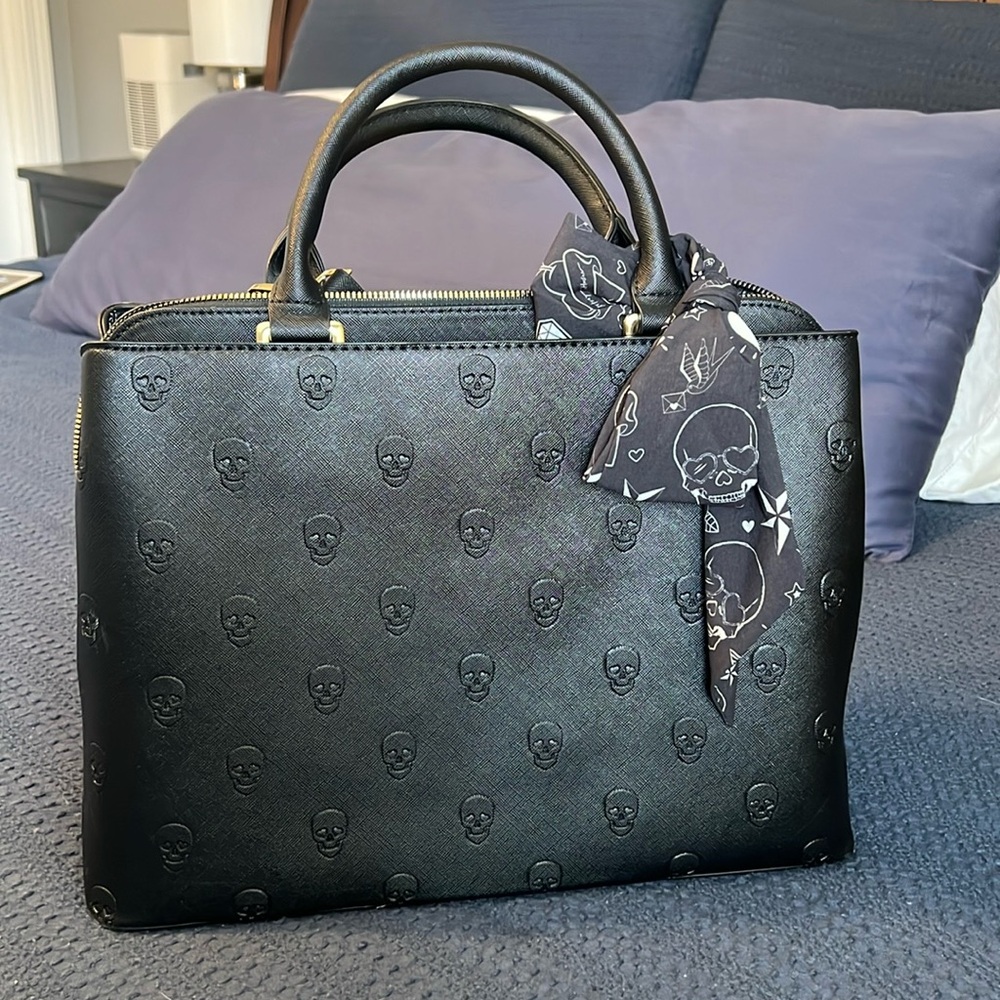 Betsey Johnson Skulltastic Black Satchel